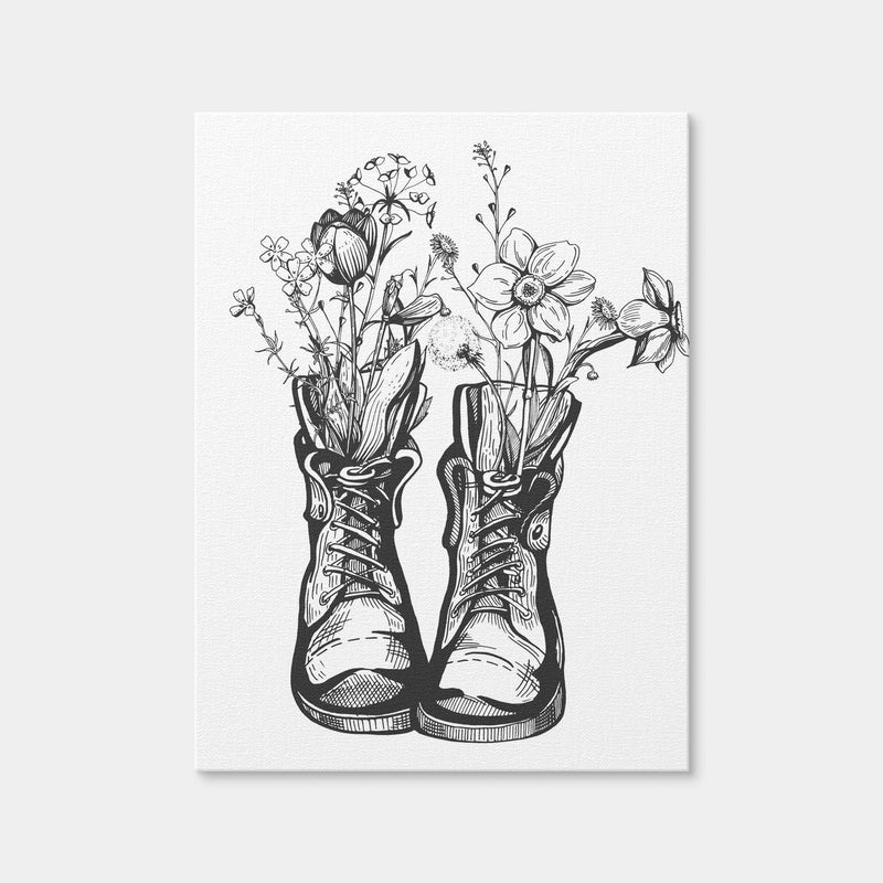 AUTO-MOCKUP WHITE | Boots & Wild Flowers | 1 Piece | Gallery Wrap Canvas | group=3x4