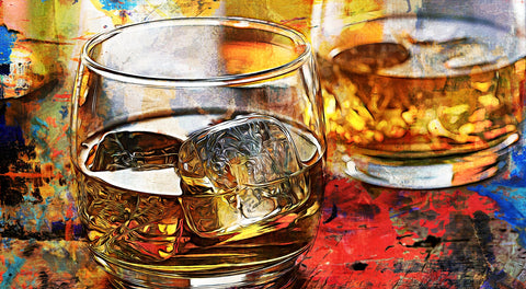 Bourbon Whiskey Abstract Wall Art