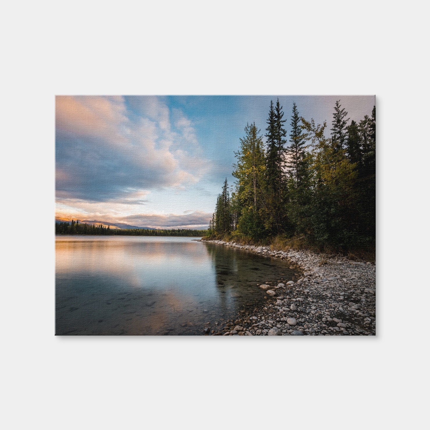 AUTO-MOCKUP WHITE | Boya Lake Sunset | 1 Piece | Gallery Wrap Canvas | group=4x3