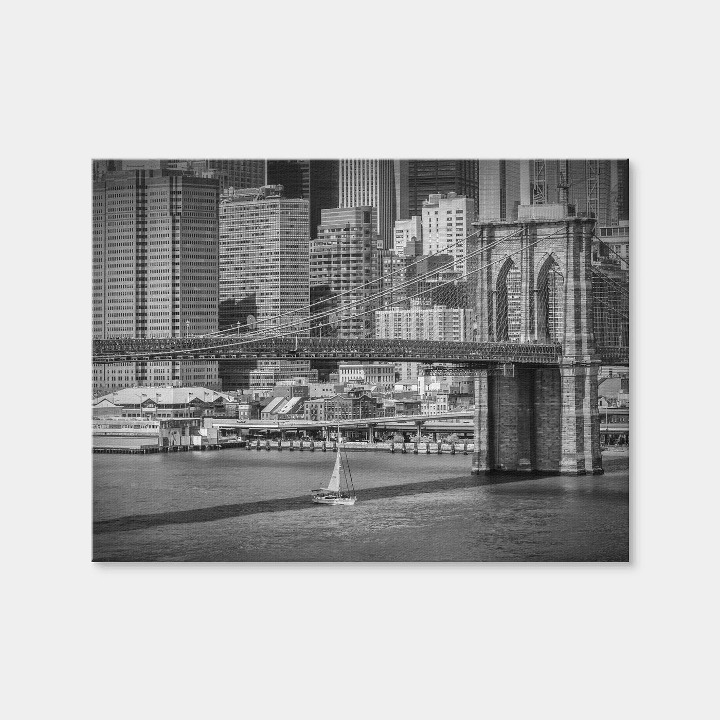 AUTO-MOCKUP WHITE | Brooklyn Bridge & Manhattan Skyline | 1 Piece | Gallery Wrap Canvas | group=4x3