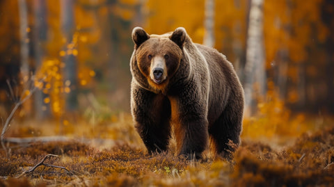 Brown Bear in Autumn Forest Wall Art