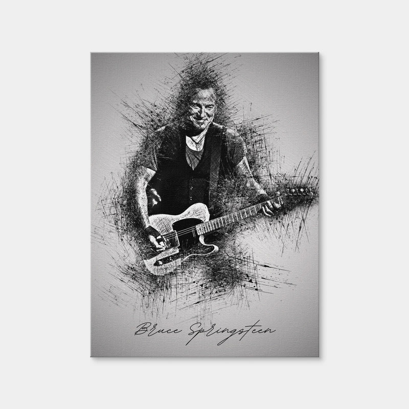 AUTO-MOCKUP WHITE | Bruce Springsteen Guitar | 1 Piece | Gallery Wrap Canvas | group=3x4