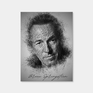 AUTO-MOCKUP WHITE | Bruce Springsteen Sketch | 1 Piece | Gallery Wrap Canvas | group=3x4
