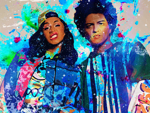 Bruno Mars & Cardi B Wall Art