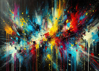 Brush Stroke and Splashes Dark Wall Art