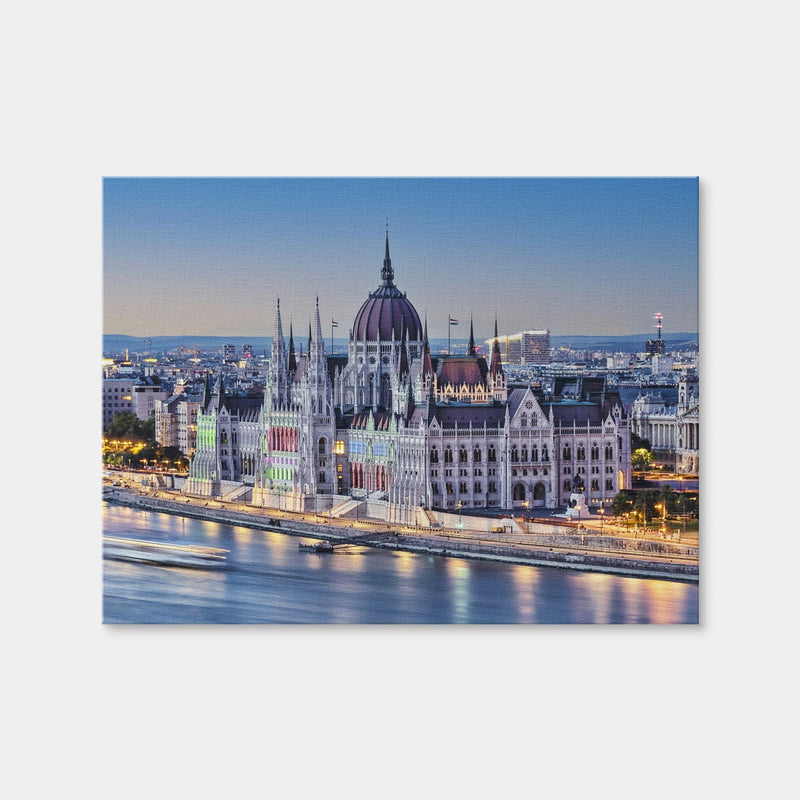 AUTO-MOCKUP WHITE | Budapest Sunset | 1 Piece | Gallery Wrap Canvas | group=4x3