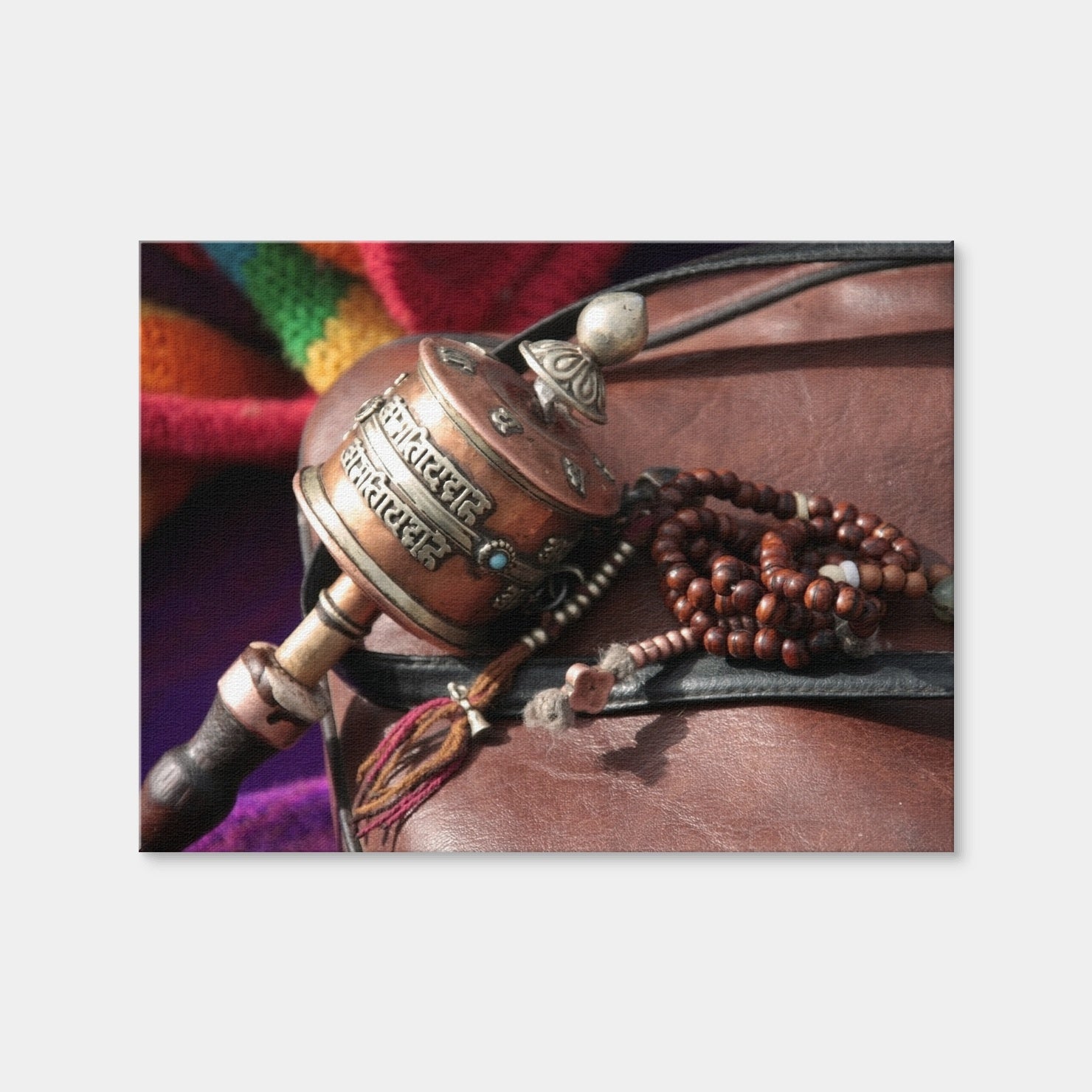 AUTO-MOCKUP WHITE | Buddhist Prayer Wheel and Rosary | 1 Piece | Gallery Wrap Canvas | group=4x3