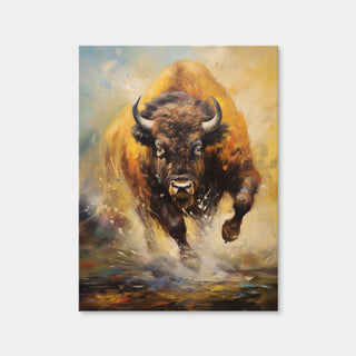 AUTO-MOCKUP WHITE | Buffalo Charging | 1 Piece | Gallery Wrap Canvas | group=3x4