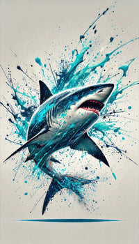 Bull Shark Blue Splash Wall Art