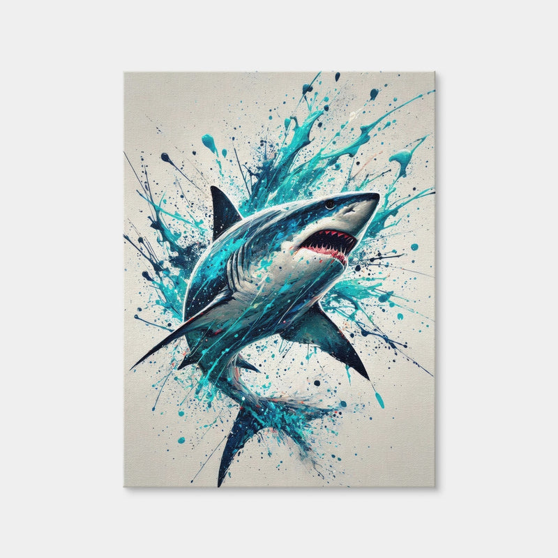AUTO-MOCKUP WHITE | Bull Shark Blue Splash | 1 Piece | Gallery Wrap Canvas | group=3x4