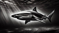 Bull Shark Grayscale Wall Art
