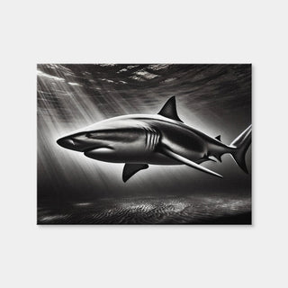 AUTO-MOCKUP WHITE | Bull Shark Grayscale | 1 Piece | Gallery Wrap Canvas | group=4x3