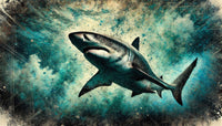 Bull Shark Grunge Wall Art
