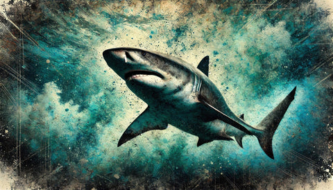 Bull Shark Grunge Wall Art