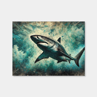 AUTO-MOCKUP WHITE | Bull Shark Grunge | 1 Piece | Gallery Wrap Canvas | group=4x3