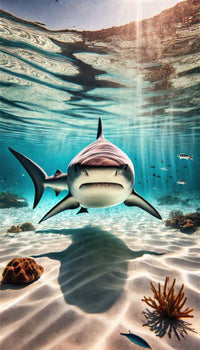 Bull Shark in Shallow Waters Wall Art