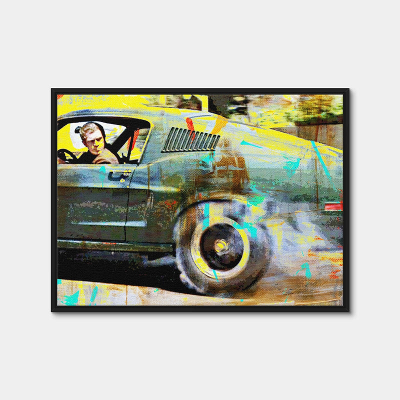 AUTO-MOCKUP WHITE | Bullitt Burnout | 1 Piece | Black Framed Canvas | group=4x3
