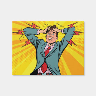 AUTO-MOCKUP WHITE | Businessman Panic | 1 Piece | Gallery Wrap Canvas | group=4x3