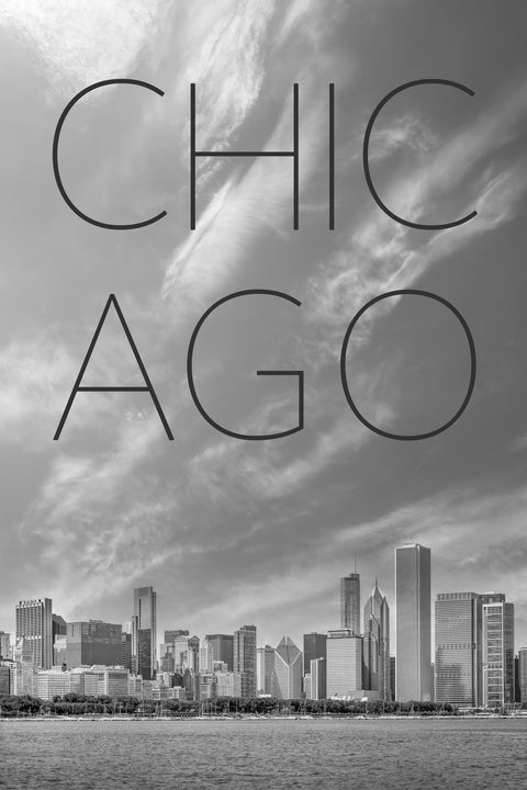 CHICAGO Skyline Text Wall Art