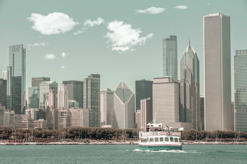 CHICAGO Skyline urban vintage style Wall Art