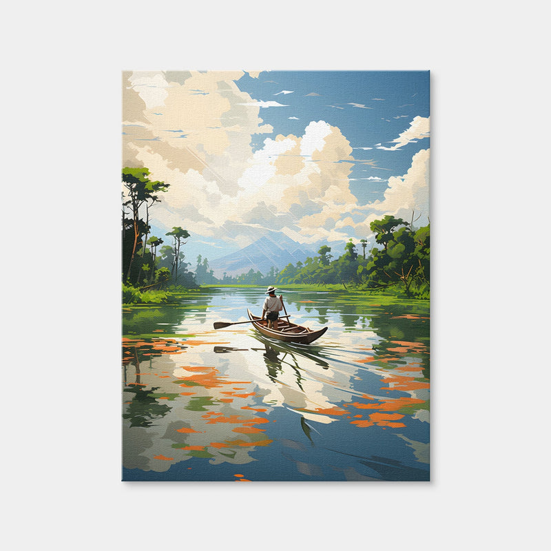 AUTO-MOCKUP WHITE | Cambodia - Siem Reap River | 1 Piece | Gallery Wrap Canvas | group=3x4