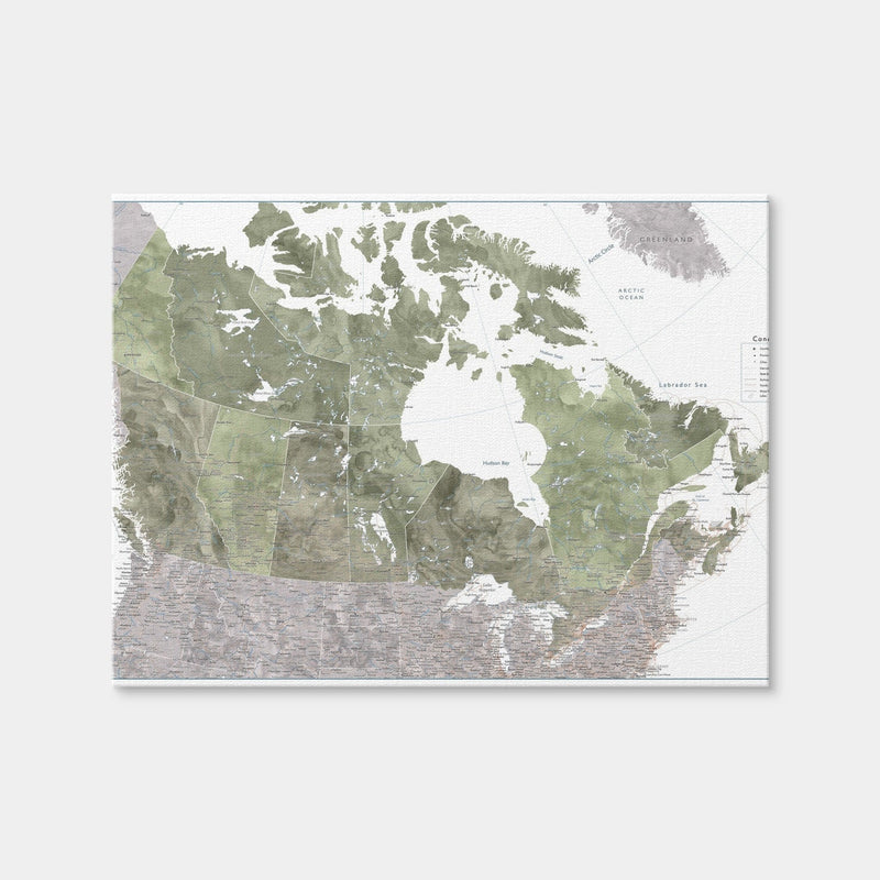AUTO-MOCKUP WHITE | Canada Map 2 | 1 Piece | Gallery Wrap Canvas | group=4x3