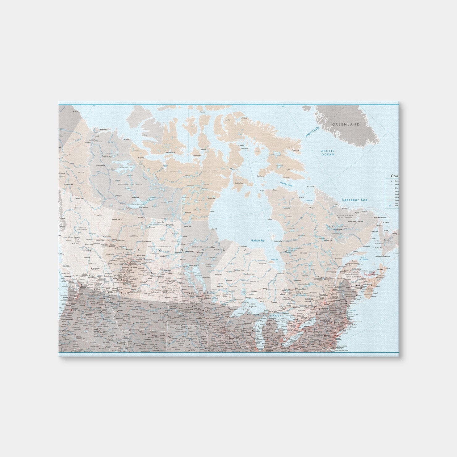 AUTO-MOCKUP WHITE | Canada Map | 1 Piece | Gallery Wrap Canvas | group=4x3