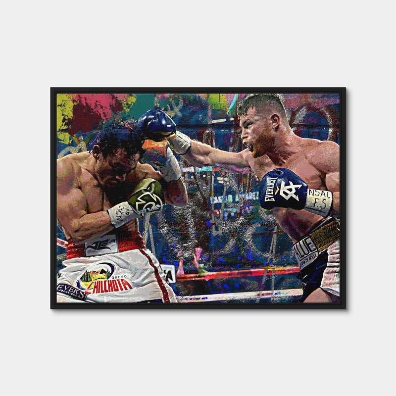 AUTO-MOCKUP WHITE | Canelo vs Chavez Jr | 1 Piece | Black Framed Canvas | group=4x3