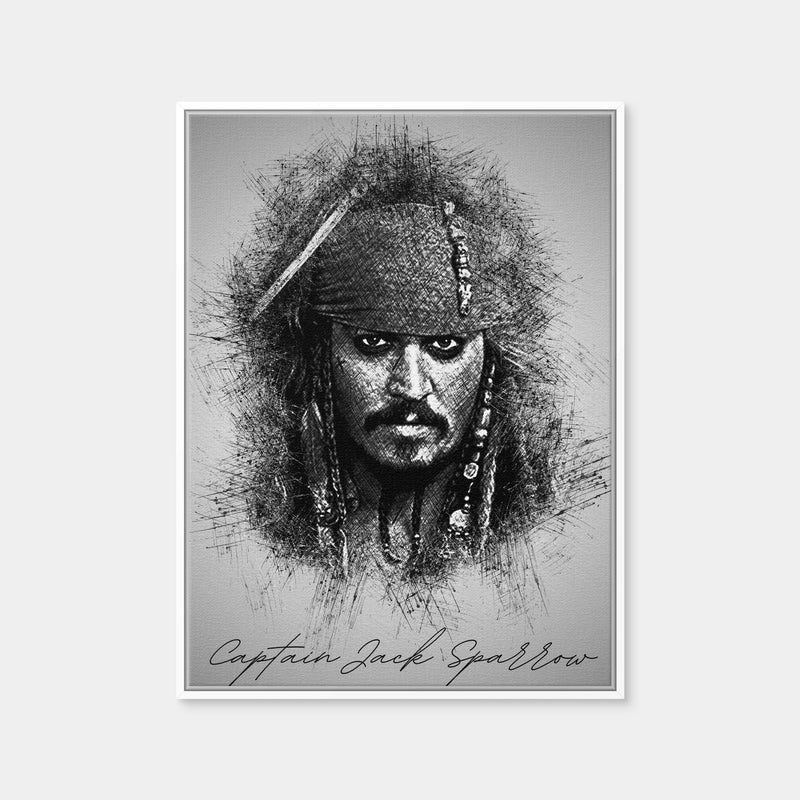 AUTO-MOCKUP WHITE | Captain Jack Sparrow | 1 Piece | White Framed Canvas | group=3x4