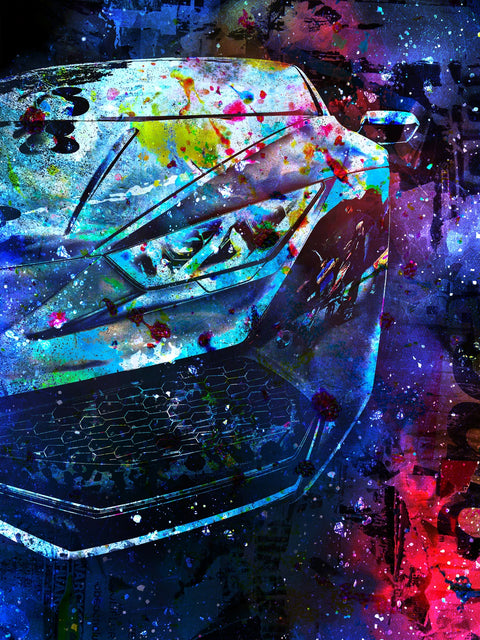 Car Color Splash Wall Art