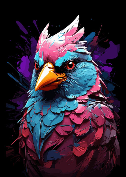 Cardinal Animal Colorful Wall Art