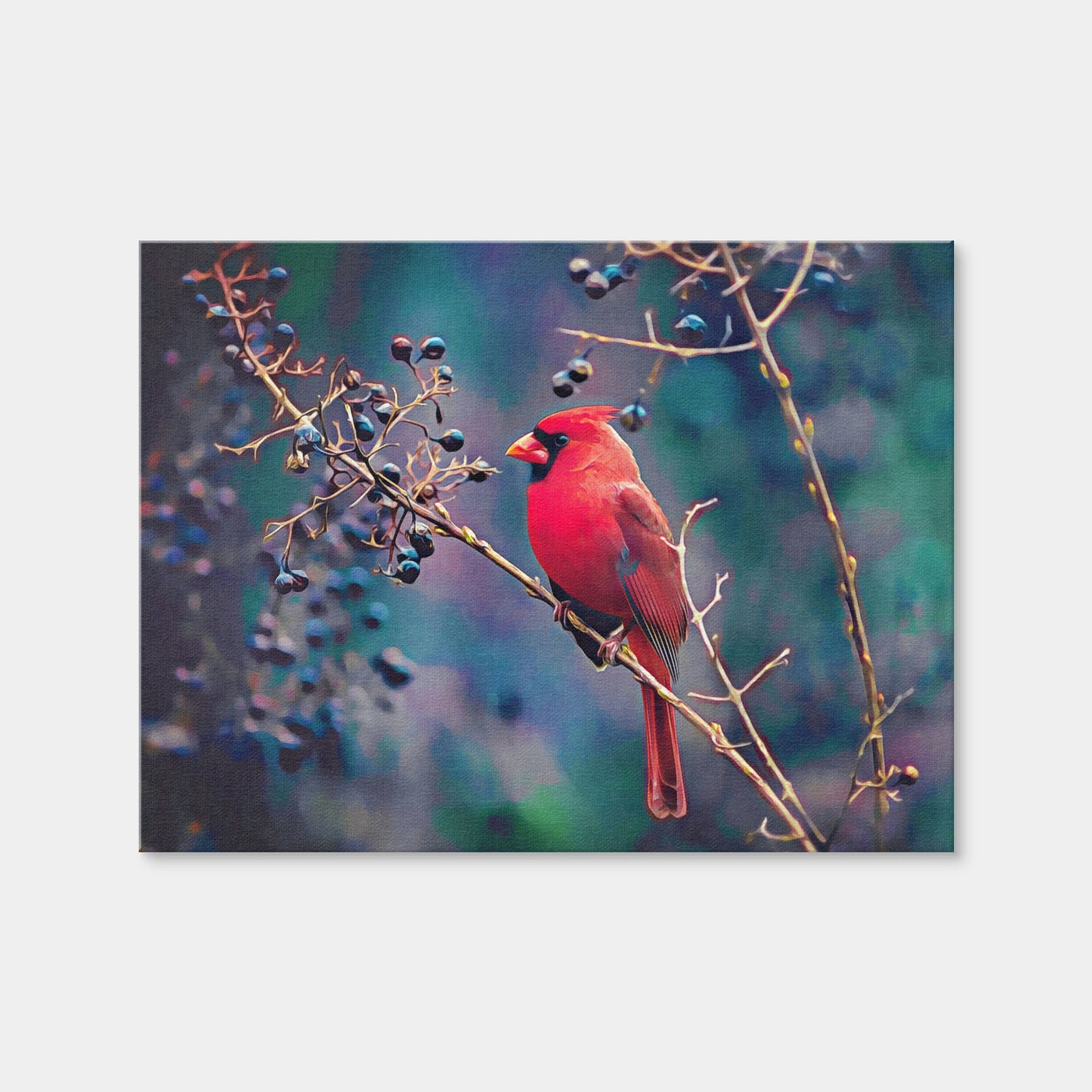 AUTO-MOCKUP WHITE | Cardinal and Berries | 1 Piece | Gallery Wrap Canvas | group=4x3