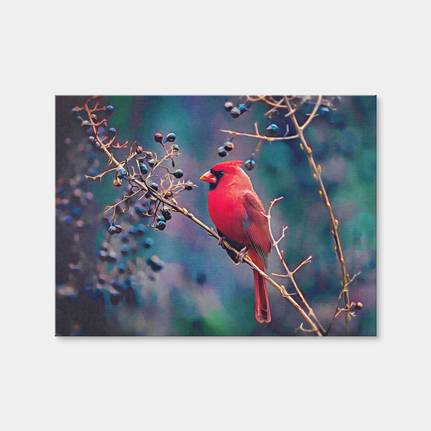 AUTO-MOCKUP WHITE | Cardinal and Berries | 1 Piece | Gallery Wrap Canvas | group=4x3