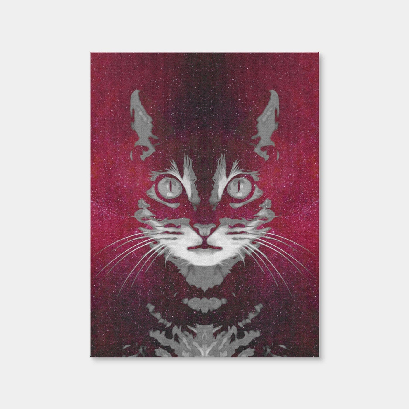 AUTO-MOCKUP WHITE | Cat Face with Cosmic Background | 1 Piece | Gallery Wrap Canvas | group=3x4
