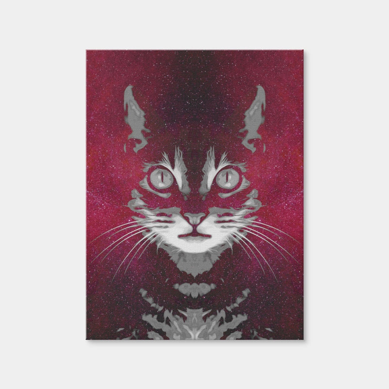 AUTO-MOCKUP WHITE | Cat Face with Cosmic Background | 1 Piece | Gallery Wrap Canvas | group=3x4