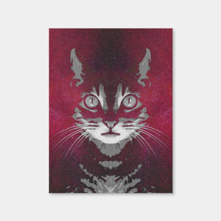 AUTO-MOCKUP WHITE | Cat Face with Cosmic Background | 1 Piece | Gallery Wrap Canvas | group=3x4