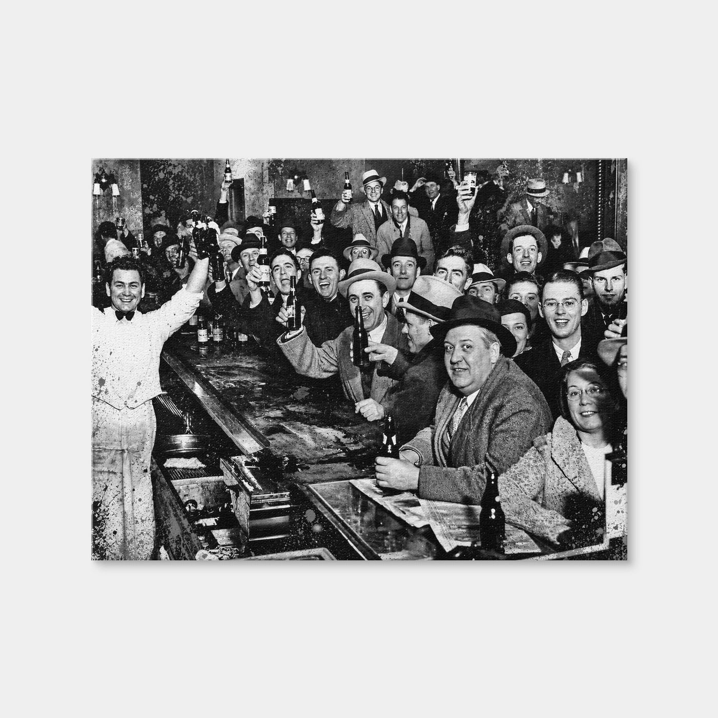 AUTO-MOCKUP WHITE | Celebrating the end of Prohibiton Grayscale | 1 Piece | Gallery Wrap Canvas | group=4x3