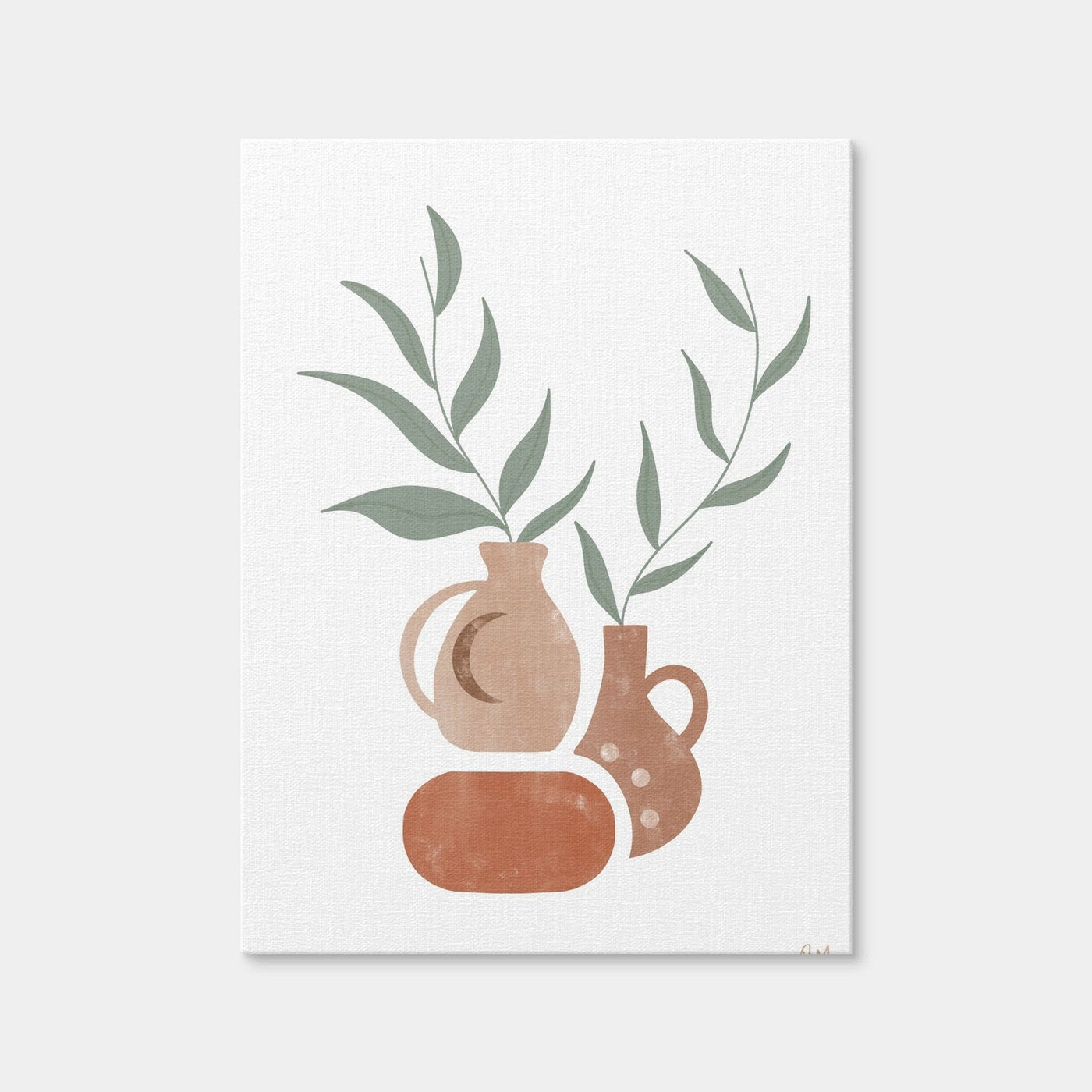 AUTO-MOCKUP WHITE | Ceramics Green Leaves | 1 Piece | Gallery Wrap Canvas | group=3x4