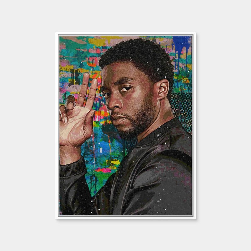AUTO-MOCKUP WHITE | Chadwick Boseman 2 | 1 Piece | White Framed Canvas | group=3x4