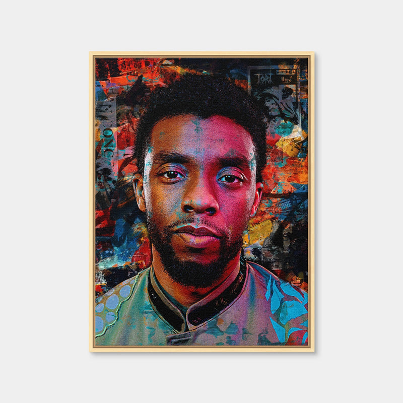 AUTO-MOCKUP WHITE | Chadwick Boseman | 1 Piece | Natural Framed Canvas | group=3x4