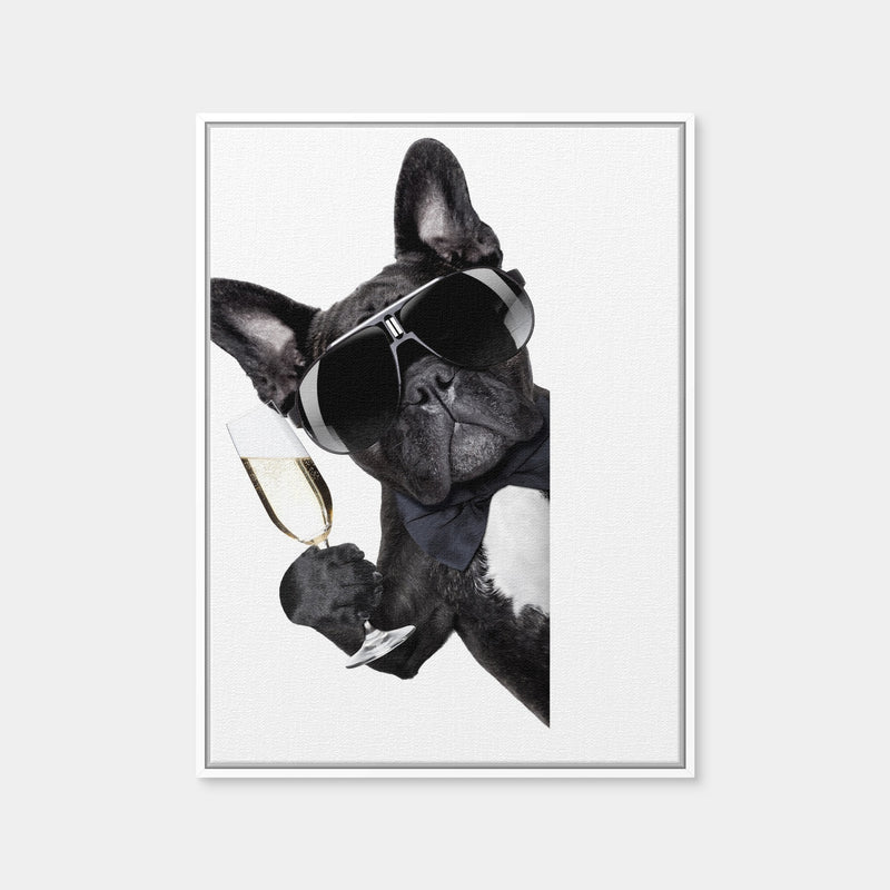 AUTO-MOCKUP WHITE | Champagne Dog | 1 Piece | White Framed Canvas | group=3x4