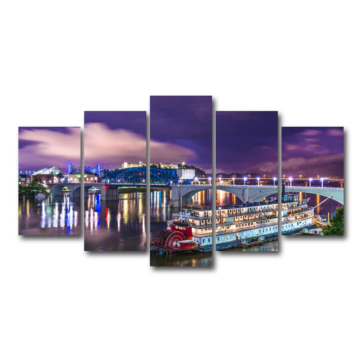 AUTO-MOCKUP WHITE | Chattanooga Aerial | 5 Piece | Gallery Wrap Canvas | group=5_normal