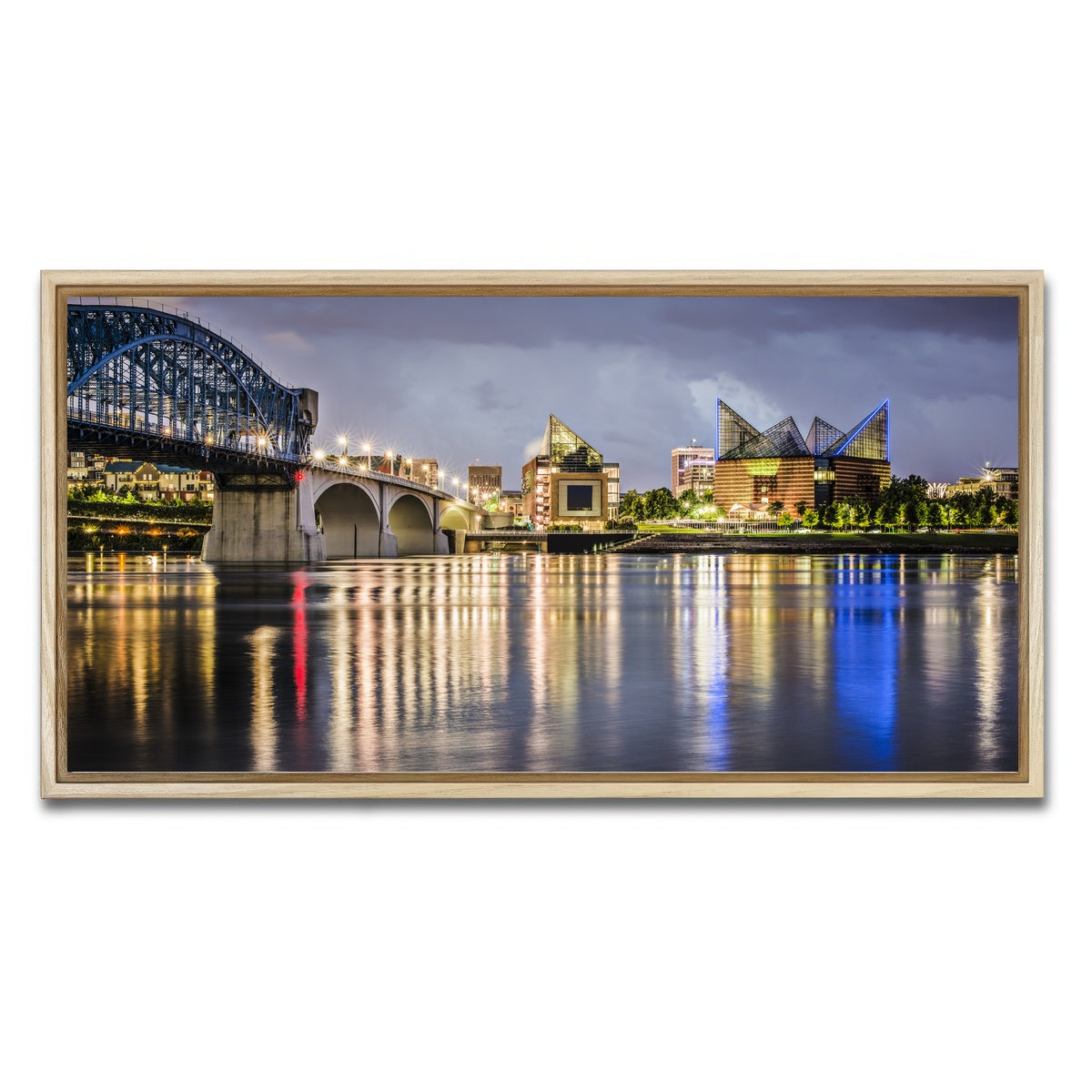 AUTO-MOCKUP WHITE | Chattanooga Tennessee River | 1 Piece | Natural Framed Canvas | group=2x1