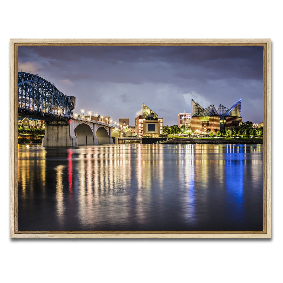 AUTO-MOCKUP WHITE | Chattanooga Tennessee River | 1 Piece | Natural Framed Canvas | group=4x3