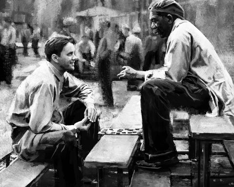Checkers at Shawshank Grayscale Wall Art