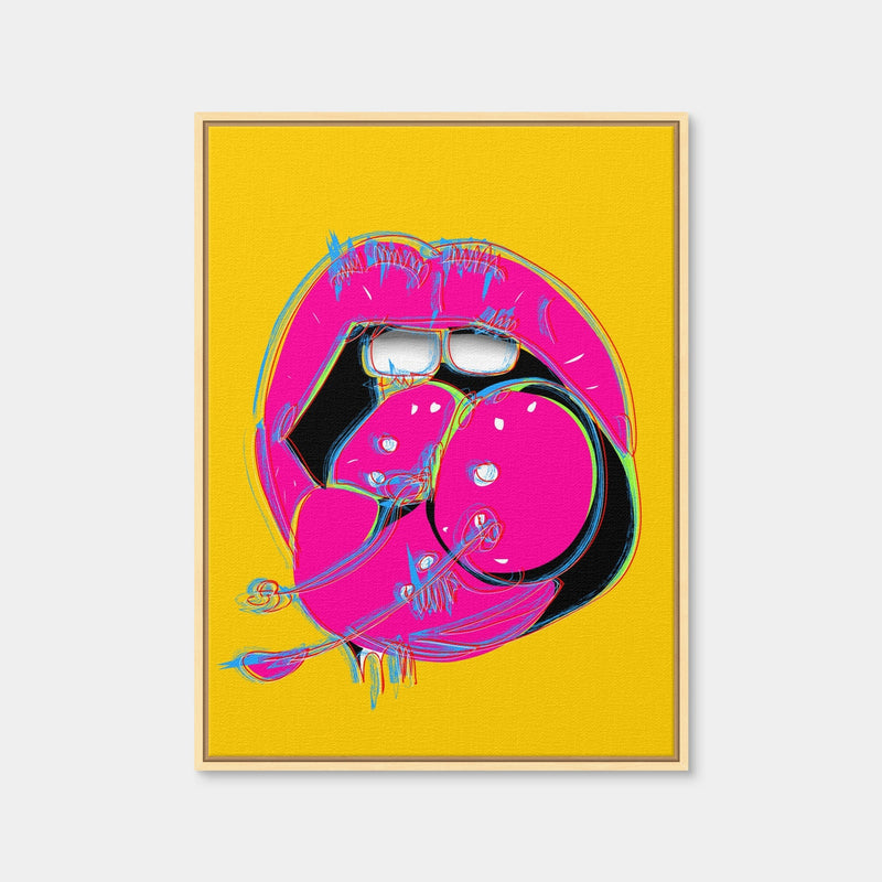 AUTO-MOCKUP WHITE | Cherry Mouth | 1 Piece | Natural Framed Canvas | group=3x4