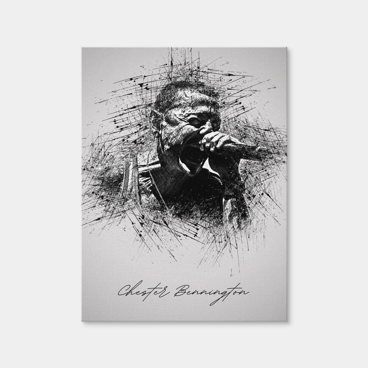 AUTO-MOCKUP WHITE | Chester Bennington Scream | 1 Piece | Gallery Wrap Canvas | group=3x4