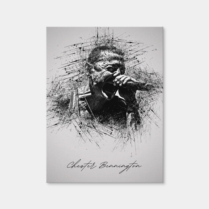 AUTO-MOCKUP WHITE | Chester Bennington Scream | 1 Piece | Gallery Wrap Canvas | group=3x4