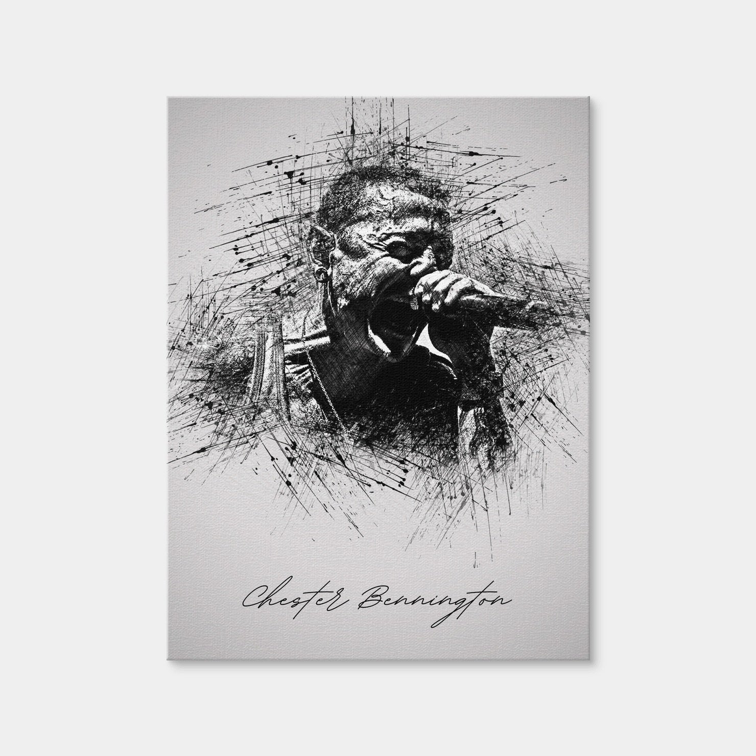 AUTO-MOCKUP WHITE | Chester Bennington Scream | 1 Piece | Gallery Wrap Canvas | group=3x4