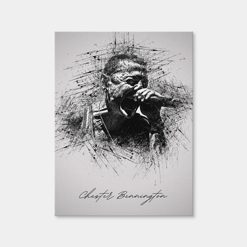 AUTO-MOCKUP WHITE | Chester Bennington Scream | 1 Piece | Gallery Wrap Canvas | group=3x4